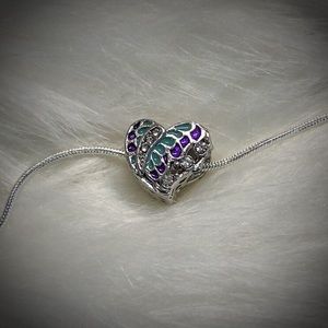 💕Beautiful Heart Charm CZ Large Hole💕